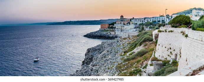 Town On The Coast Of The Salento Peninsula In Italy