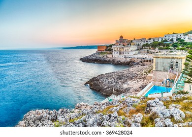 Town On The Coast Of The Salento Peninsula In Italy