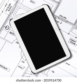 Town Planning And Land Use With A Blank Screen On A Digital Tablet