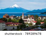 Town of Puerto Varas with volcano Osorno on the background. Chile