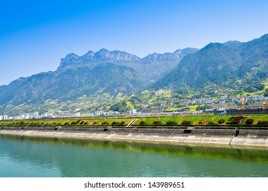 Town Of Sandouping By The Yangtze River - Yichang, China