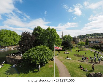 Townscape of Bath in England