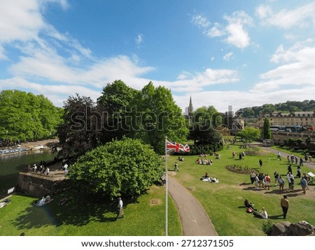 Townscape of Bath in England
