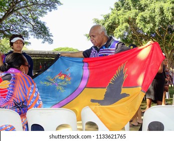 TOWNSVILLE, AUSTRALIA - July 13, 2018. NAIDOC Week Is A Celebration Of Significant Reconciliation And Closing The Gap Process Between Indigenous And Non Indigenous People By Promoting Understanding, A