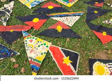 TOWNSVILLE, AUSTRALIA - July 13, 2018. NAIDOC Week Is A Celebration Of Significant Reconciliation And Closing The Gap Process Between Indigenous And Non Indigenous People By Promoting Understanding, A