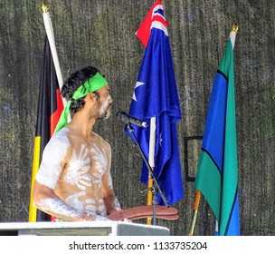 TOWNSVILLE, AUSTRALIA - July 13, 2018. NAIDOC Week Is A Celebration Of Significant Reconciliation And Closing The Gap Process Between Indigenous And Non Indigenous People By Promoting Understanding, A