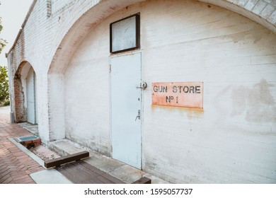 Townsville, Queensland / Australia - August 9 2019 : Gun Store No.2 At Jezzine Military Barracks, Far North Queensland Army Memorabilia 