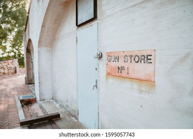 Townsville, Queensland / Australia - August 9 2019 : Gun Store No.2 At Jezzine Military Barracks, Far North Queensland Army Memorabilia 