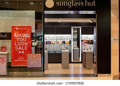 Townsville, Queensland, Australia - June 2020: Sunglass Hut Open For Business In Shopping Centre Post Pandemic