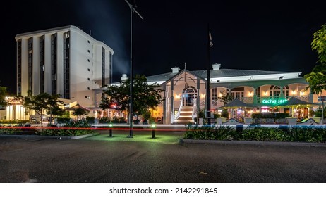 Townsville, Queensland, Australia - May 17, 2021: Rydges hotel next to the historical building with restaurants at the front