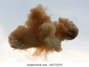 toxic cloud in the sky after the explosion of a chemical products factory