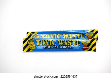 Toxic Waste Ultra Sour Blue Raspberry Flavour Nuclear Sludge Chewing Candy Bars - Kongsvinger, Norway 16 September 2022