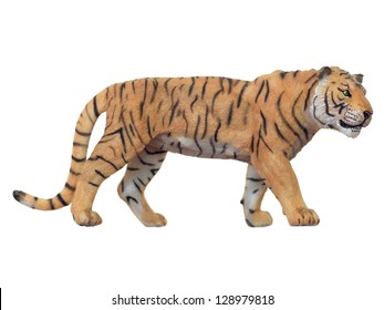 Toy Animals Isolated Against A White Background