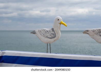 Toy Birds. Sea Birds. Seagulls. Plastic Figurines Of Birds