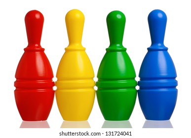 Toy Bowling On A White Background