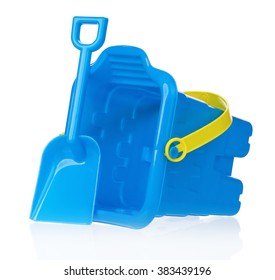 Toy Bucket And Spade Isolated On White Background