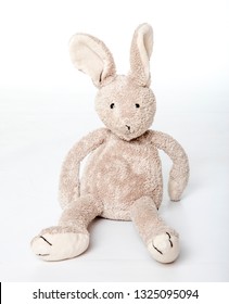 Toy bunny rabbit on a white background
