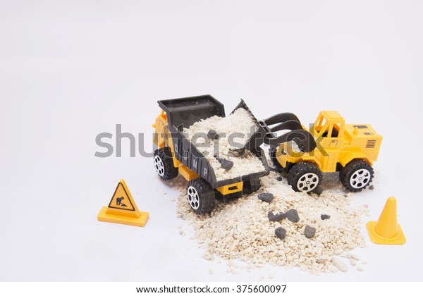 Toy car loader scoop another\
car