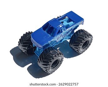 toy car, toy monster truck on white background