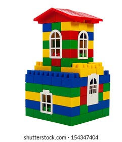 Toy Colorful  House Isolated On A White Background