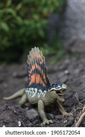 Toy Dimetrodon In Back Garden