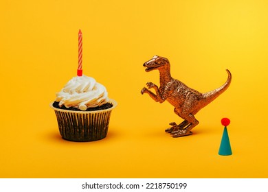 Toy Dinosaur Party Cap Cupcake