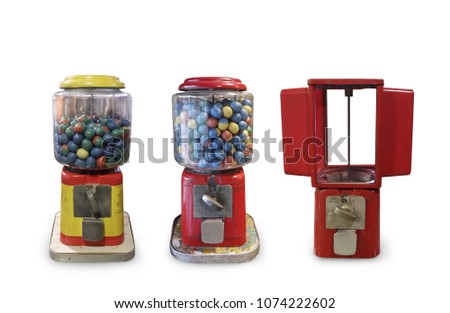 Toy dispenser,Toy vending machine  Vintage isolated on white background