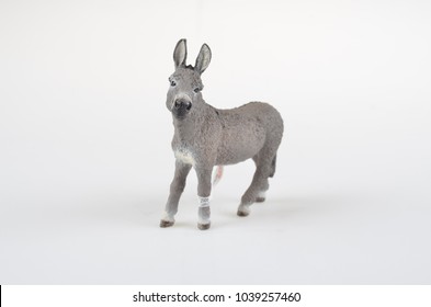 Toy Donkey On White Background