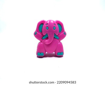 Toy Elephant Statue. Isolated On A White Background