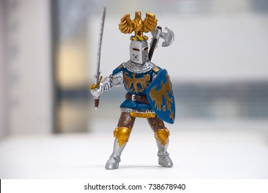 Toy Figure Of A Knight With A Sword And Shield