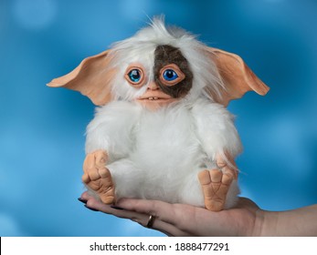 toy Gremlin Gizmo, hand made in a mixed technique from faux fur and polymer clay - Shutterstock ID 1888477291
