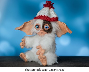 toy Gremlin Gizmo, hand made in a mixed technique from faux fur and polymer clay - Shutterstock ID 1888477333