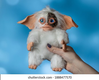toy Gremlin Gizmo, hand made in a mixed technique from faux fur and polymer clay - Shutterstock ID 1888477570