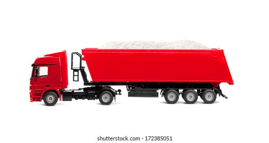 Toy Heavy Truck Isolated Over White Background