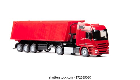 Toy Heavy Truck Isolated Over White Background