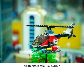 toy helicopter. Lego blocks. Toys from bricks for playing. Educational toys for preschool and kindergarten child.  - Powered by Shutterstock