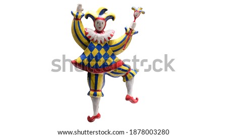 toy jester isolated on white background