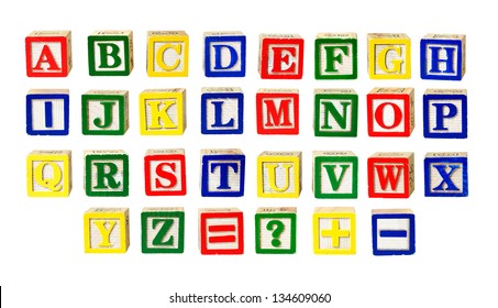 Toy letters alphabet isolated on white