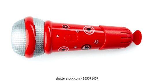 Toy Microphone Isolated On White Background