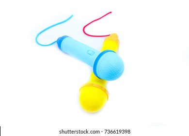 Toy Microphone Isolated On White Background