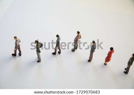 Toy, miniature figures of human in costumes.