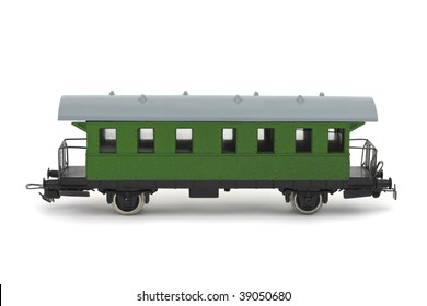 Toy Passenger Wagon Isolated On White Background