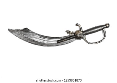 Toy Pirate Saber Blade Isolated On The White Background.