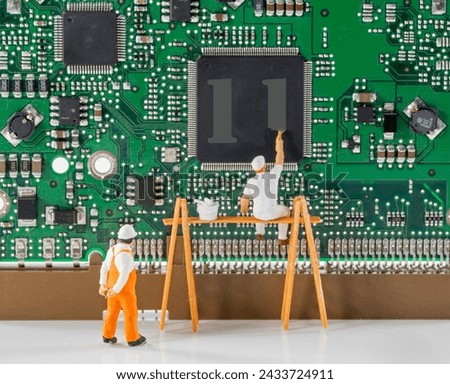 toy puppet painter painting the processor ready for windows 11
