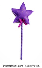 Toy Purple Fairy Magic Wand On A White Background