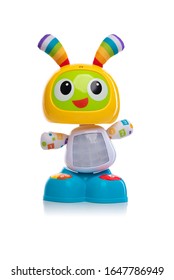 Toy Robot Isolated On A White Background.