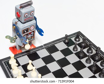 Toy Robot Playing Chess / Artificially Intelligent Robot