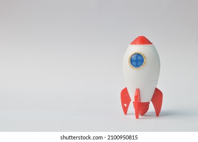 Toy Rocket Isolated On A White Background