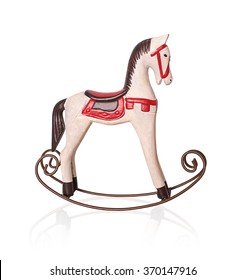 toy rocking horse isolated on white background with clipping path