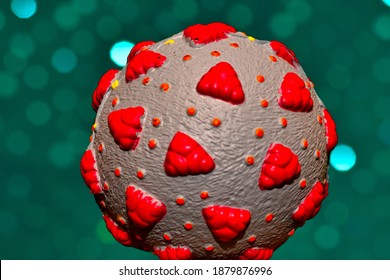 Toy Rubber Ball Made To Look Like A Mutant Coronavirus
  Model Of A Mutant Strain Of COVID-19